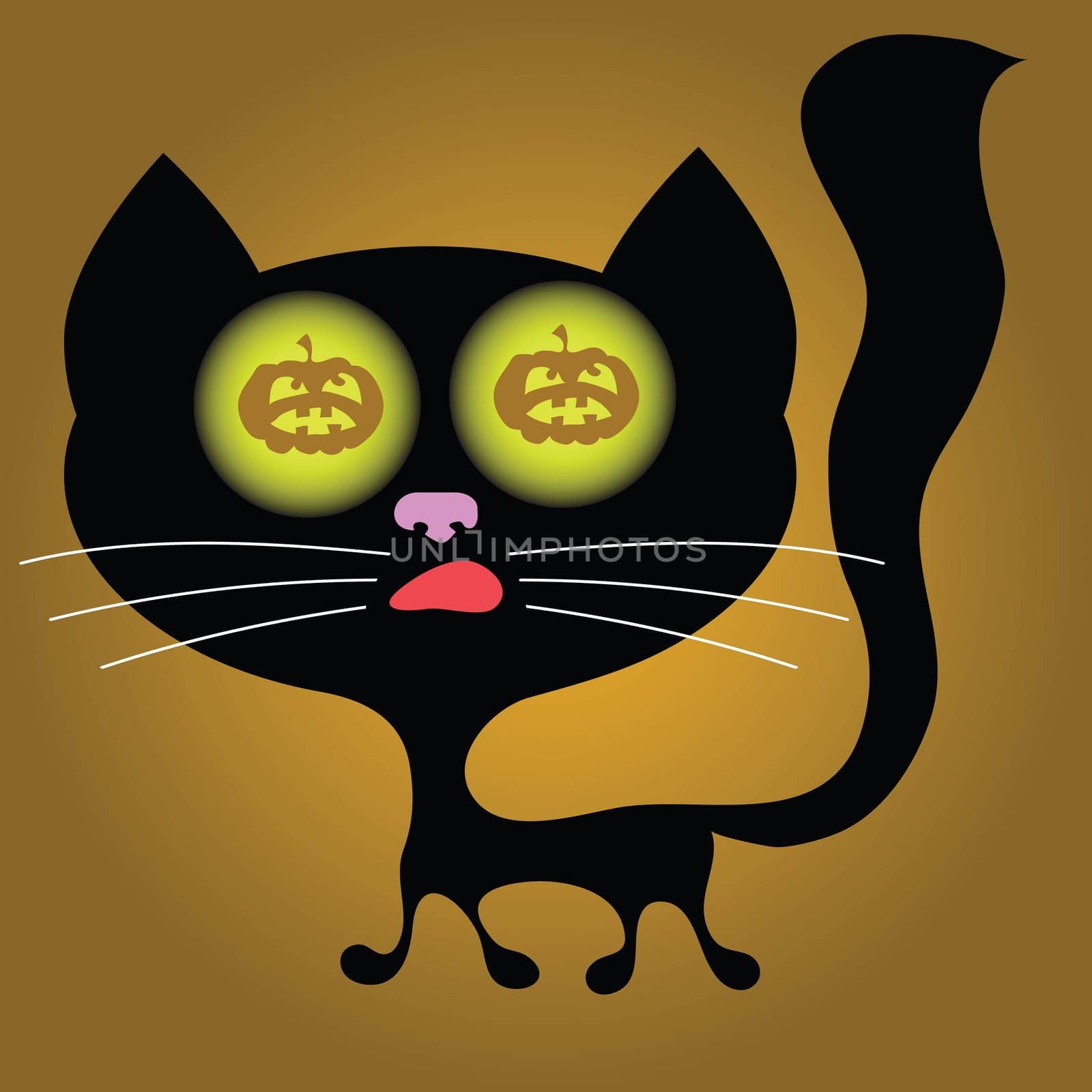 colorful illustration with halloween cat  for your design