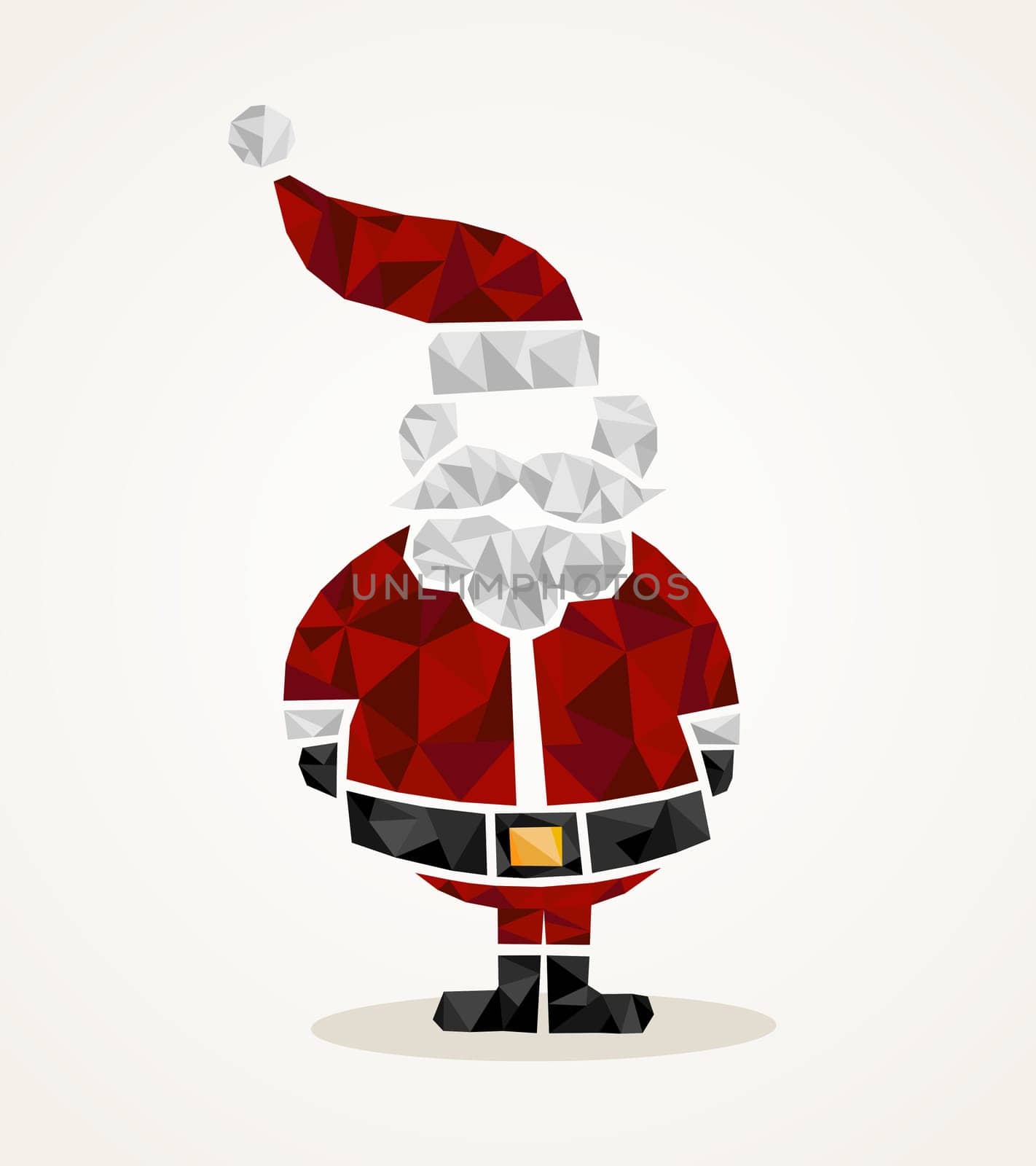 Isolated Merry Christmas colorful Santa Claus geometric composition. EPS10 vector file organized in layers for easy editing.