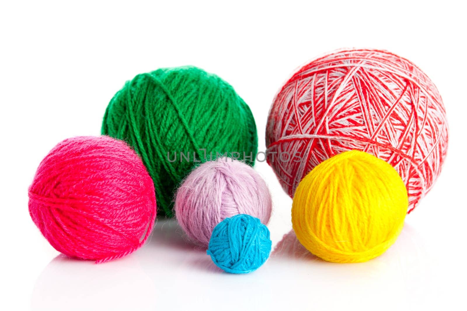 wool yarn ball isolated on white.  ball of yarn for knitting