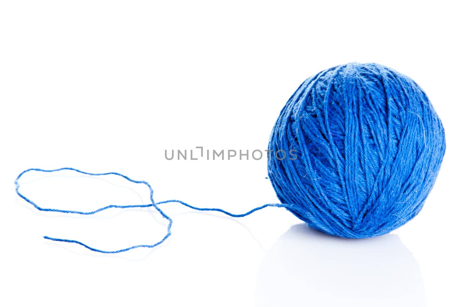wool yarn ball isolated on white.  ball of yarn for knitting