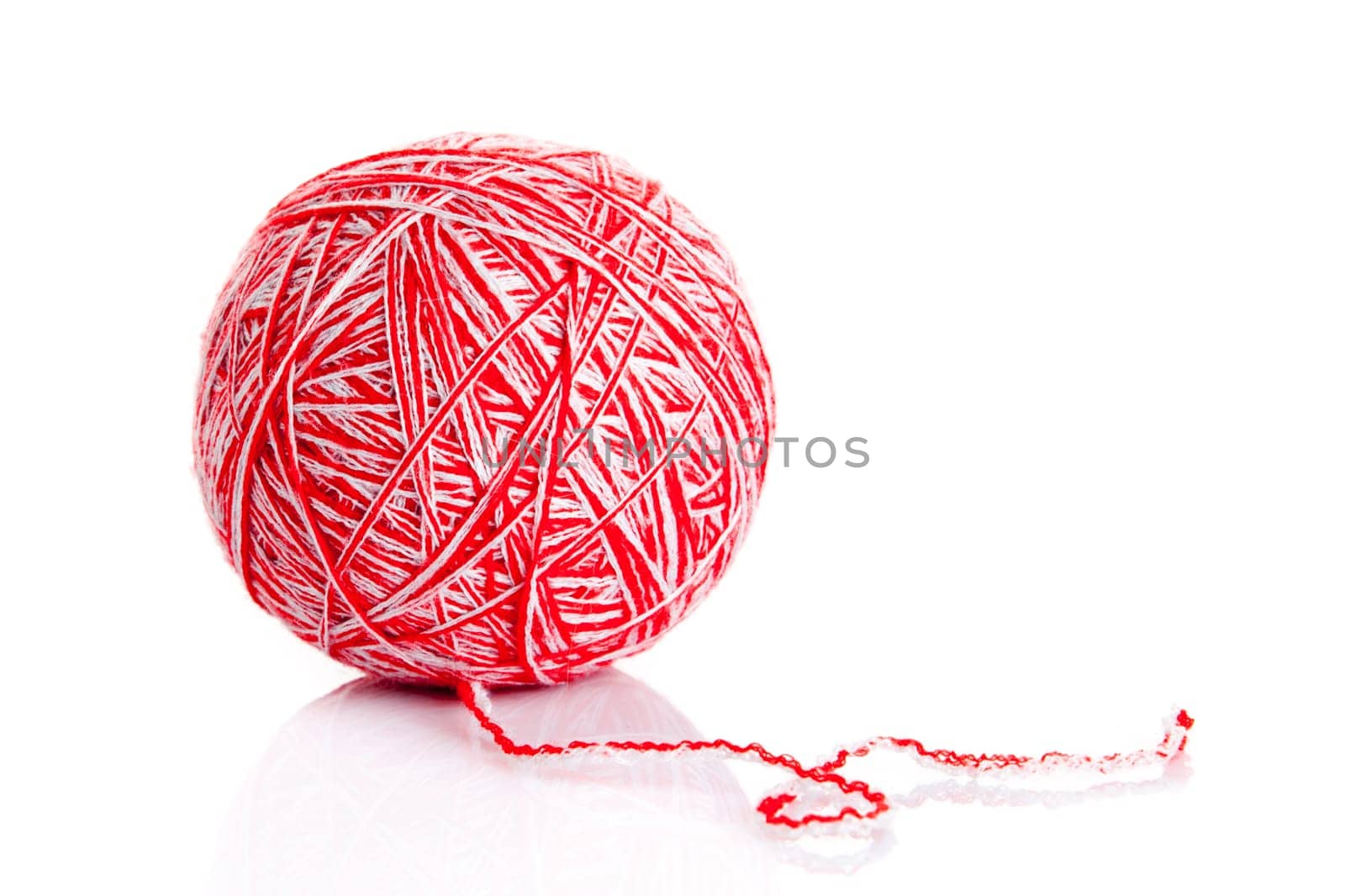 wool yarn ball isolated on white.  ball of yarn for knitting
