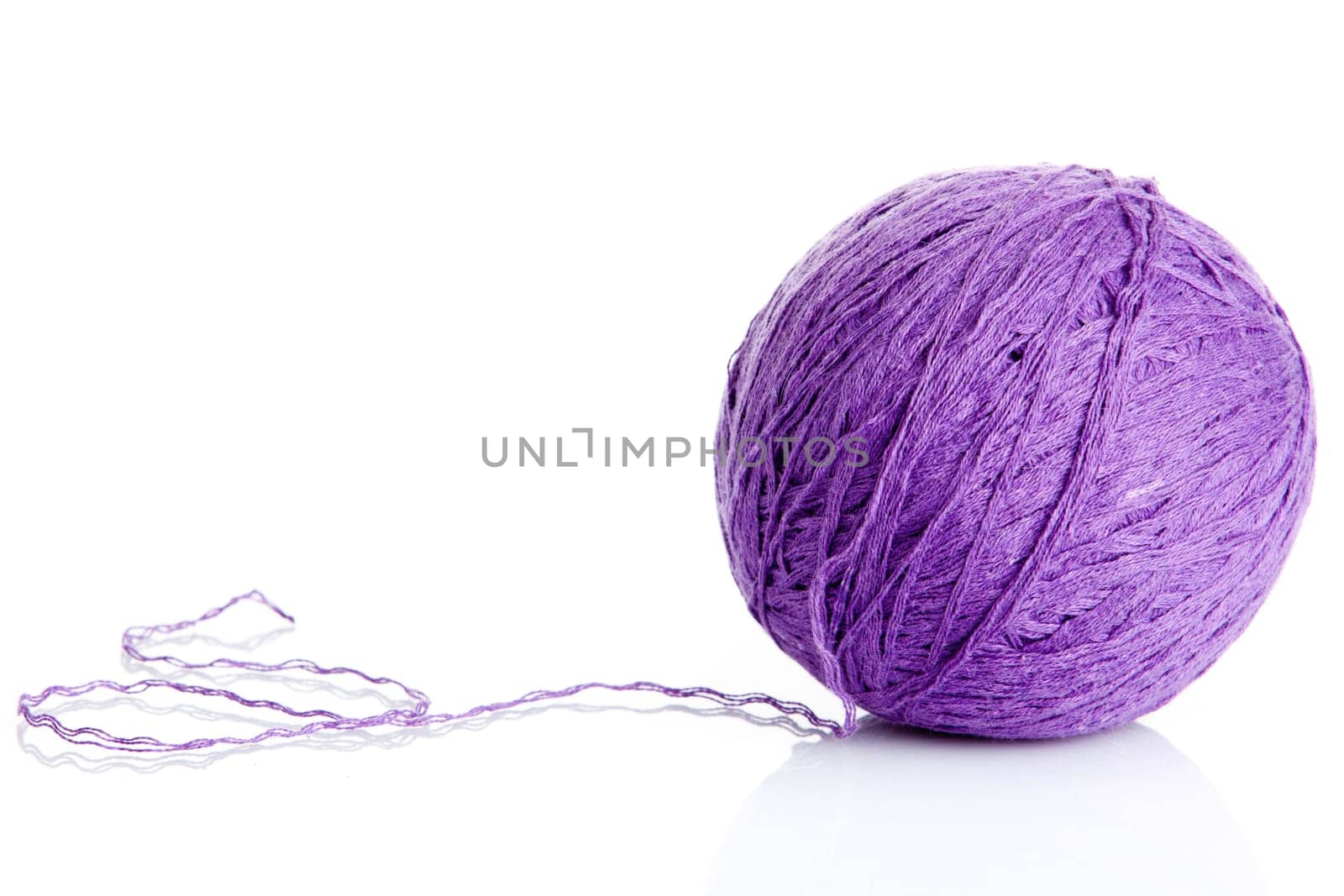 wool yarn ball isolated on white.  ball of yarn for knitting