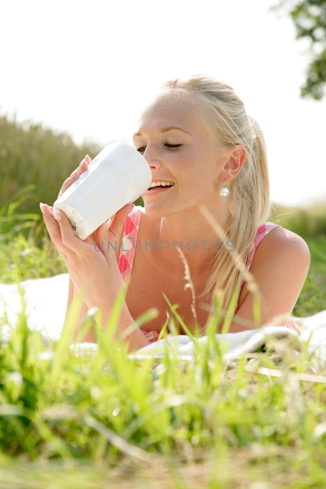 Young woman at a picnic