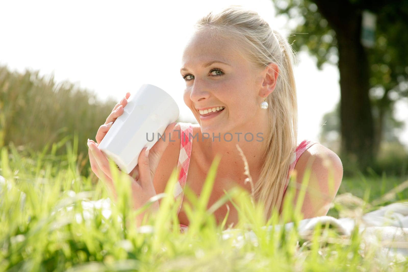 Young woman at a picnic