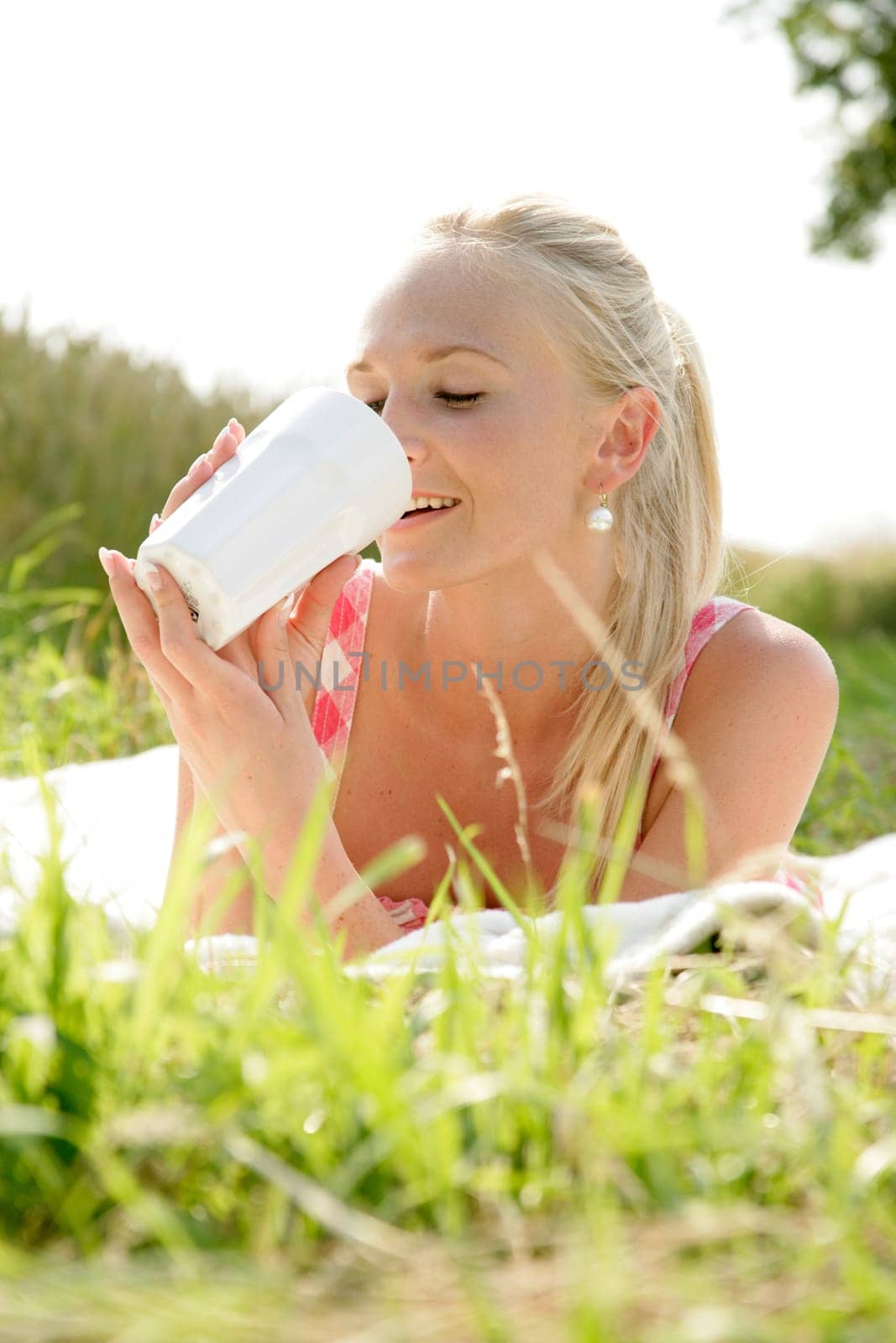 Young woman at a picnic