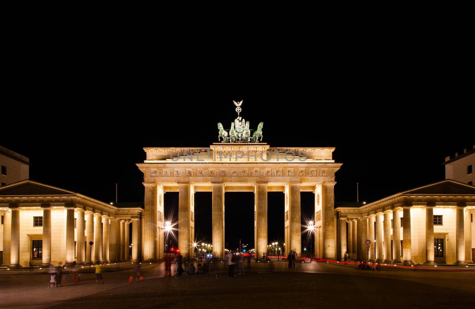 Brandenburg Gate at night in Berlin, Germany.
