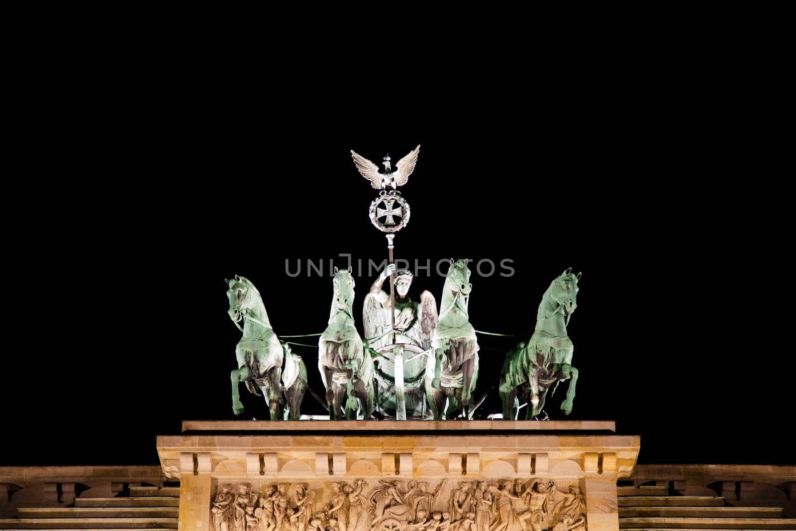 Statue on the Brandenburg Gate in Berlin.