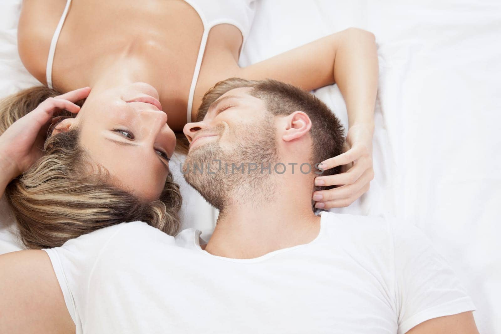 Romantic couple in bed