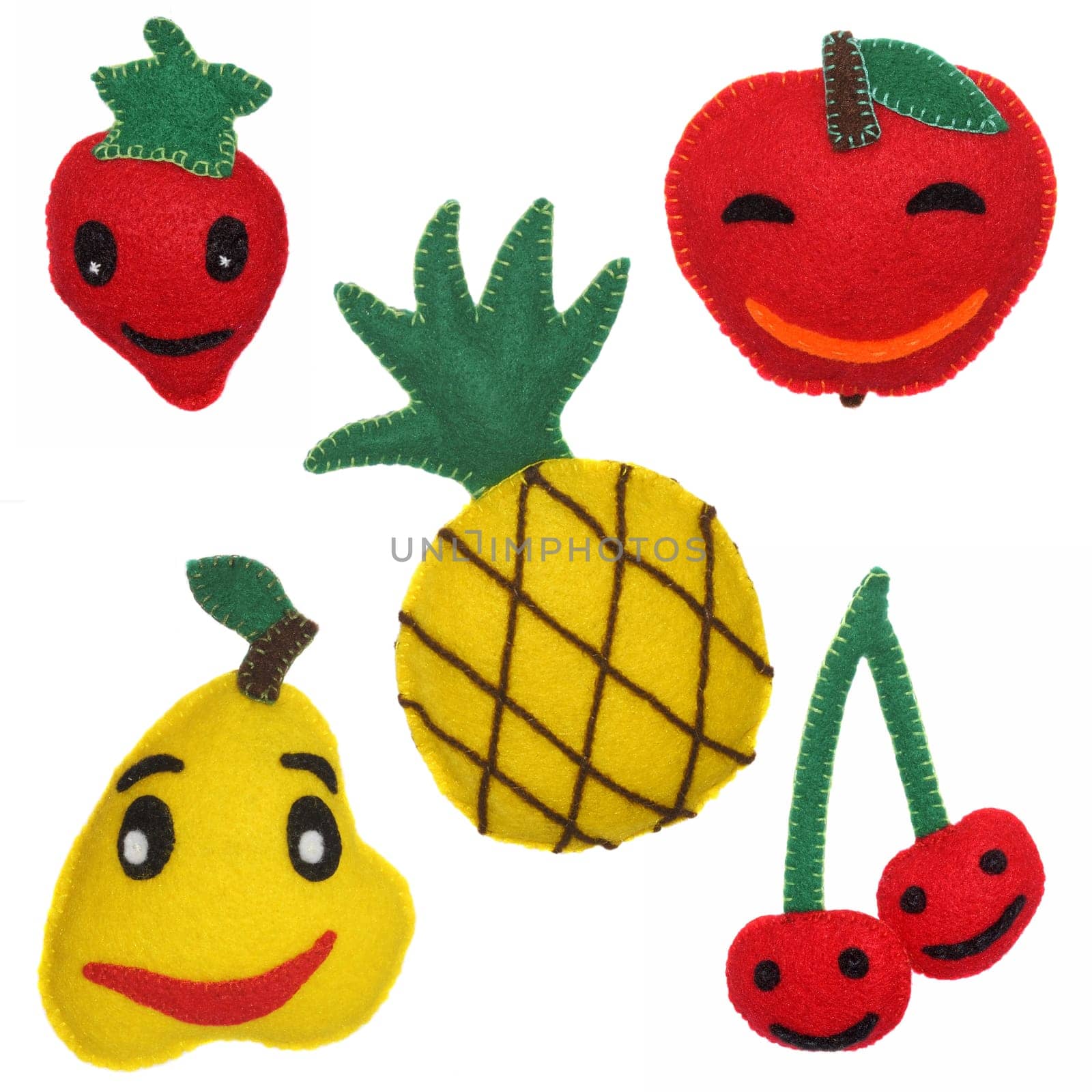 Pear, apple, cherry, strawberry and pineapple - kids toys