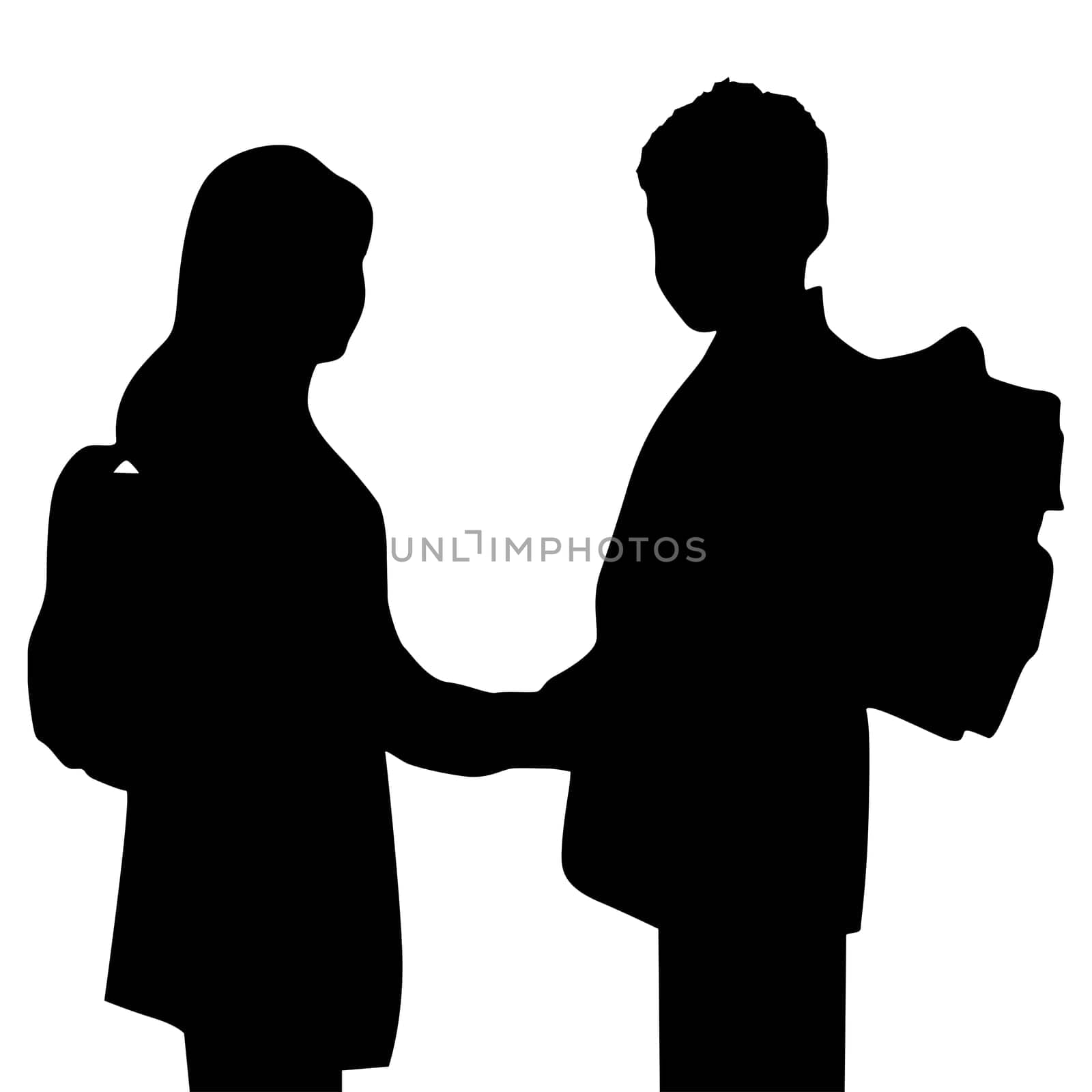 Boy and girl with school bag