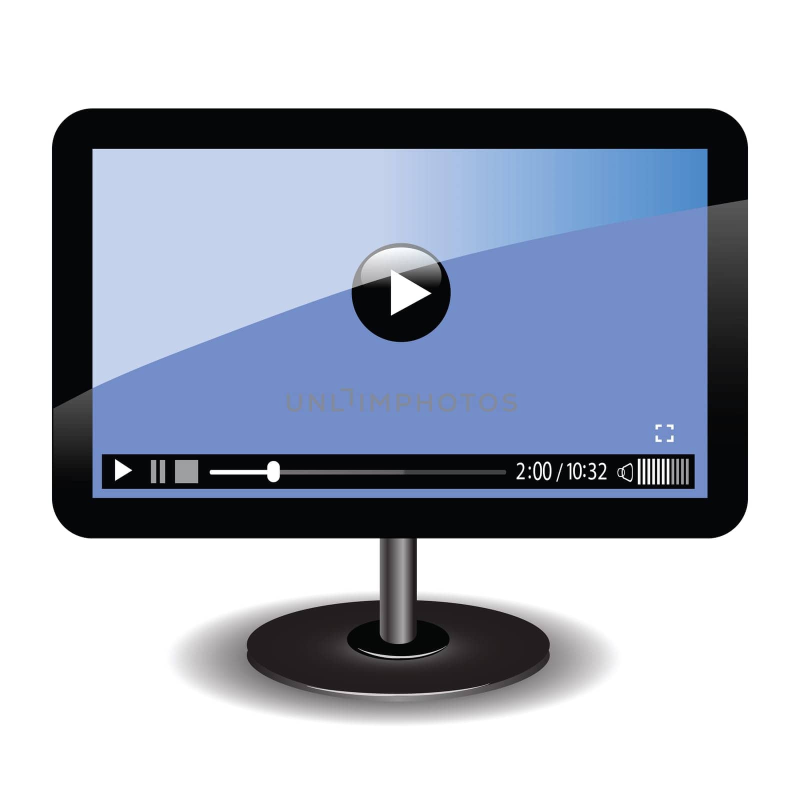 colorful illustration with video player  for your design