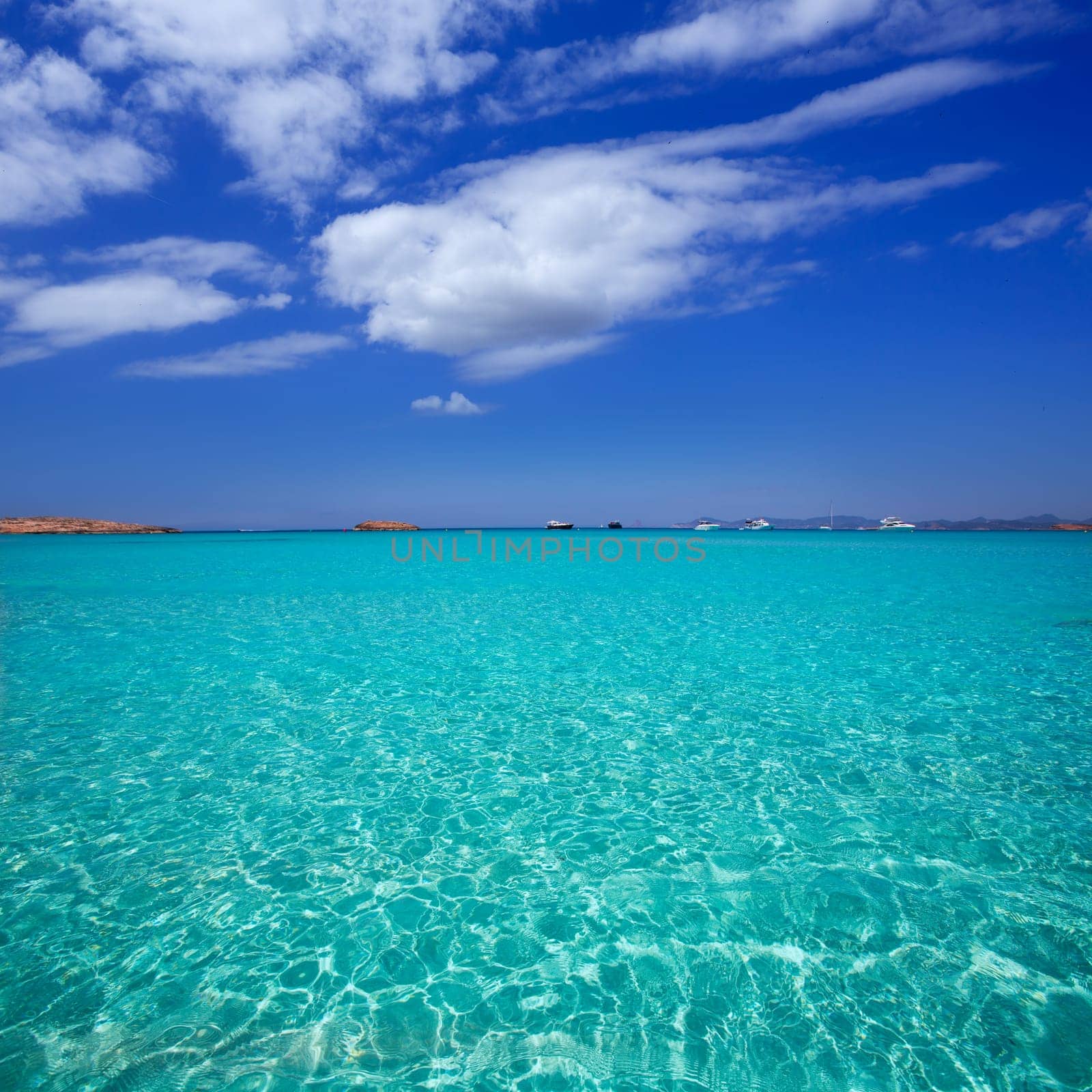Illetes Illetas turquoise beach in Formentera Balearic Island