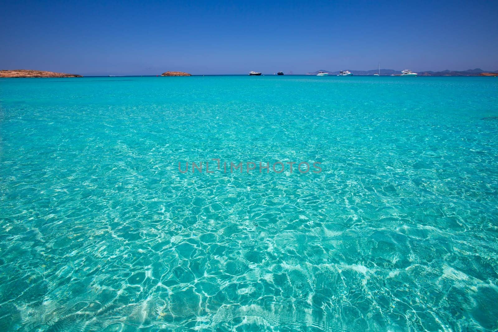 Illetes Illetas turquoise beach in Formentera Balearic Island