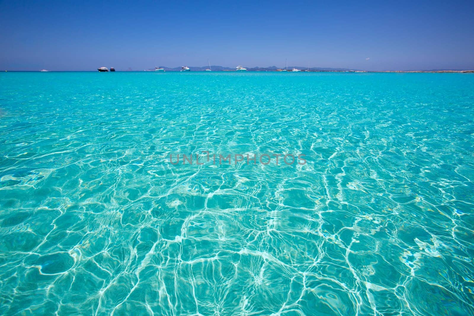 Illetes Illetas turquoise beach in Formentera Balearic Island