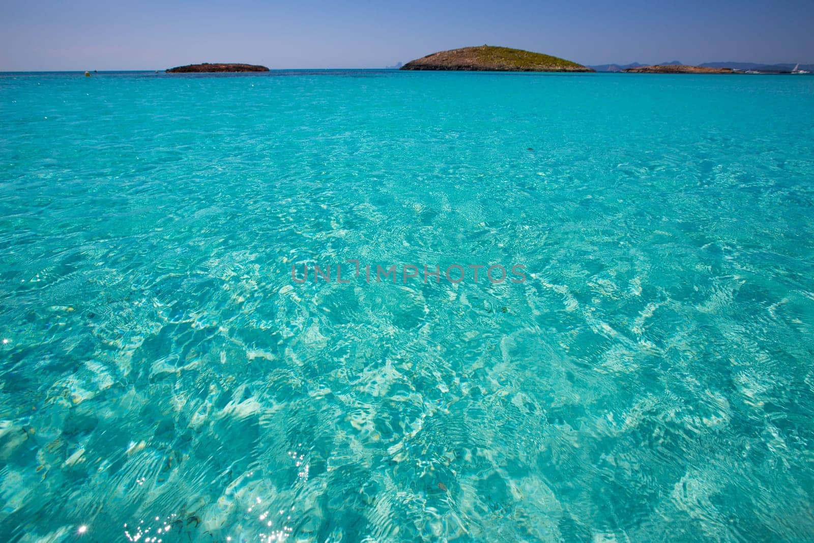 Illetes Illetas turquoise beach in Formentera Balearic Island
