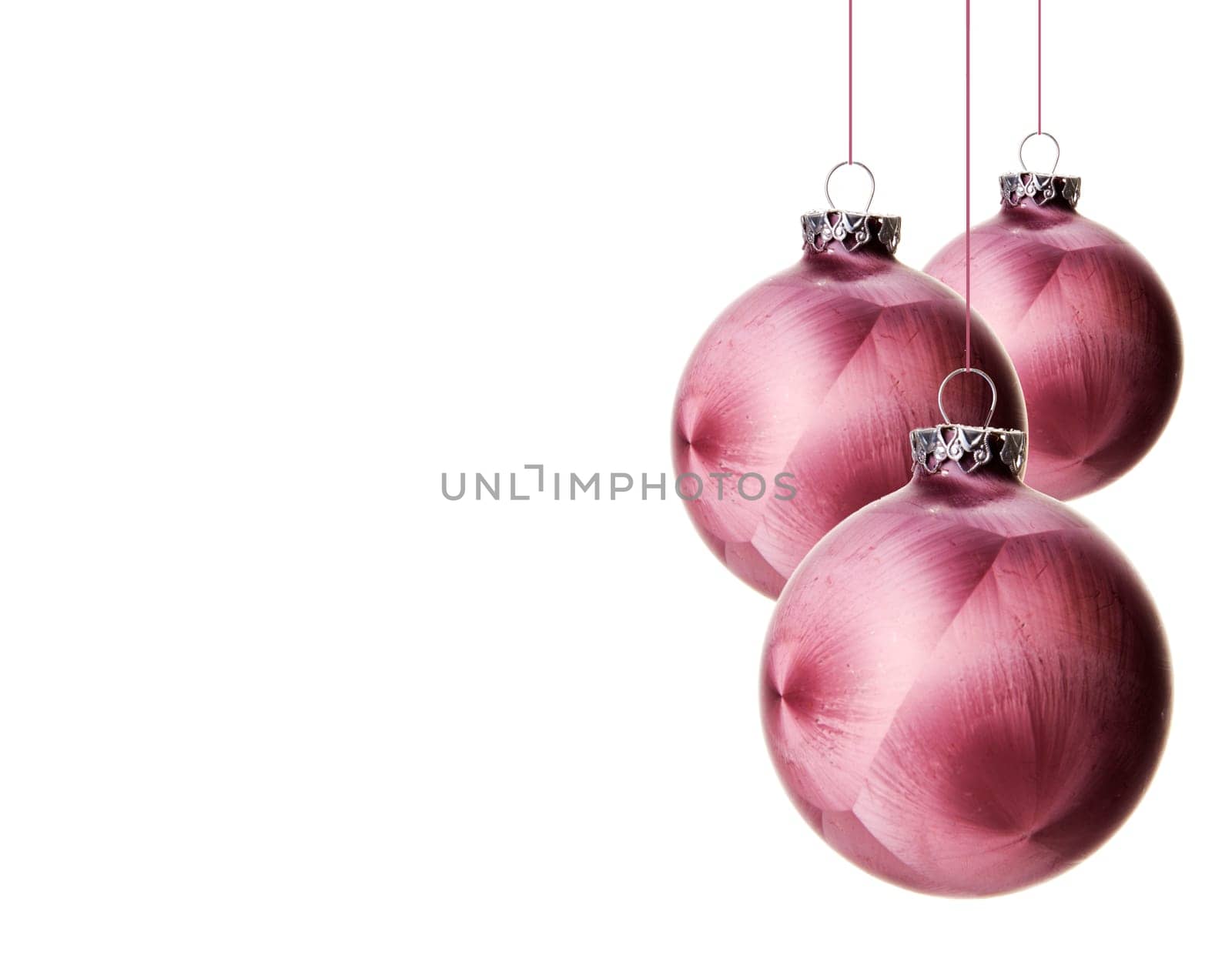pink Christmas tree baubles insulated hanging