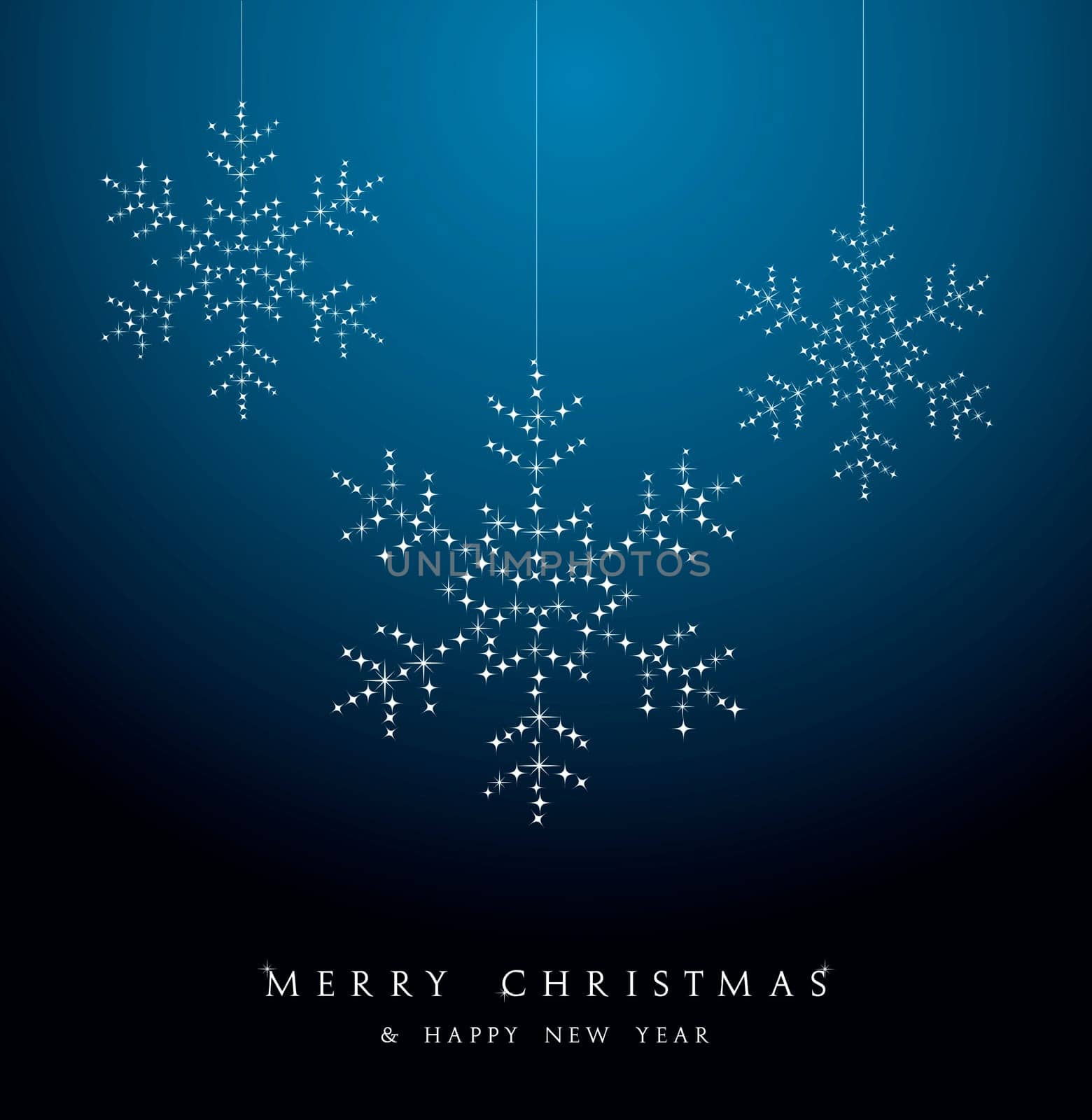 Merry Christmas hanging snowflakes luxury decoration. Vector file organized in layers for easy editing.