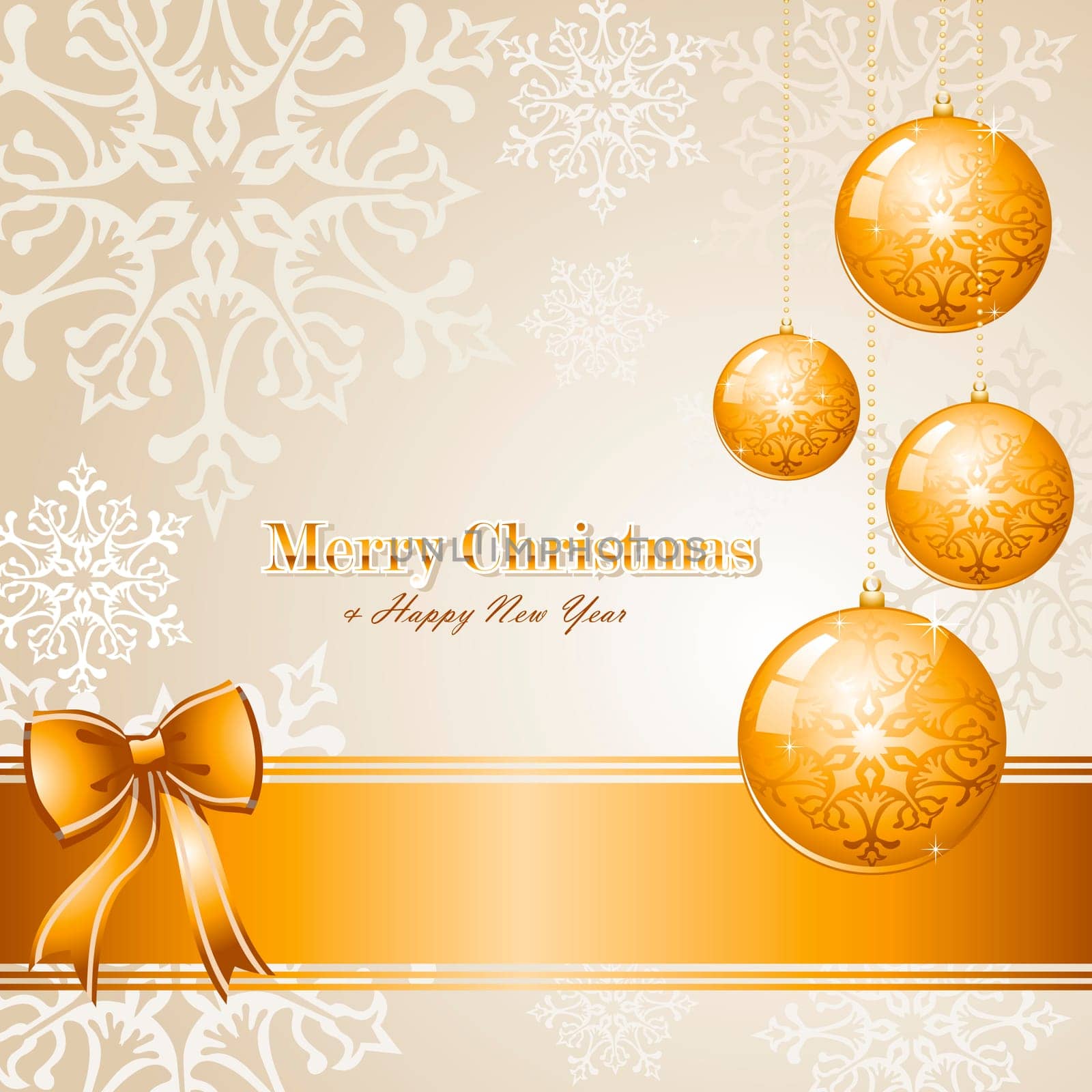 Luxury Merry Christmas gold elements and snowflakes background. EPS10 vector file organized in layers for easy editing.
