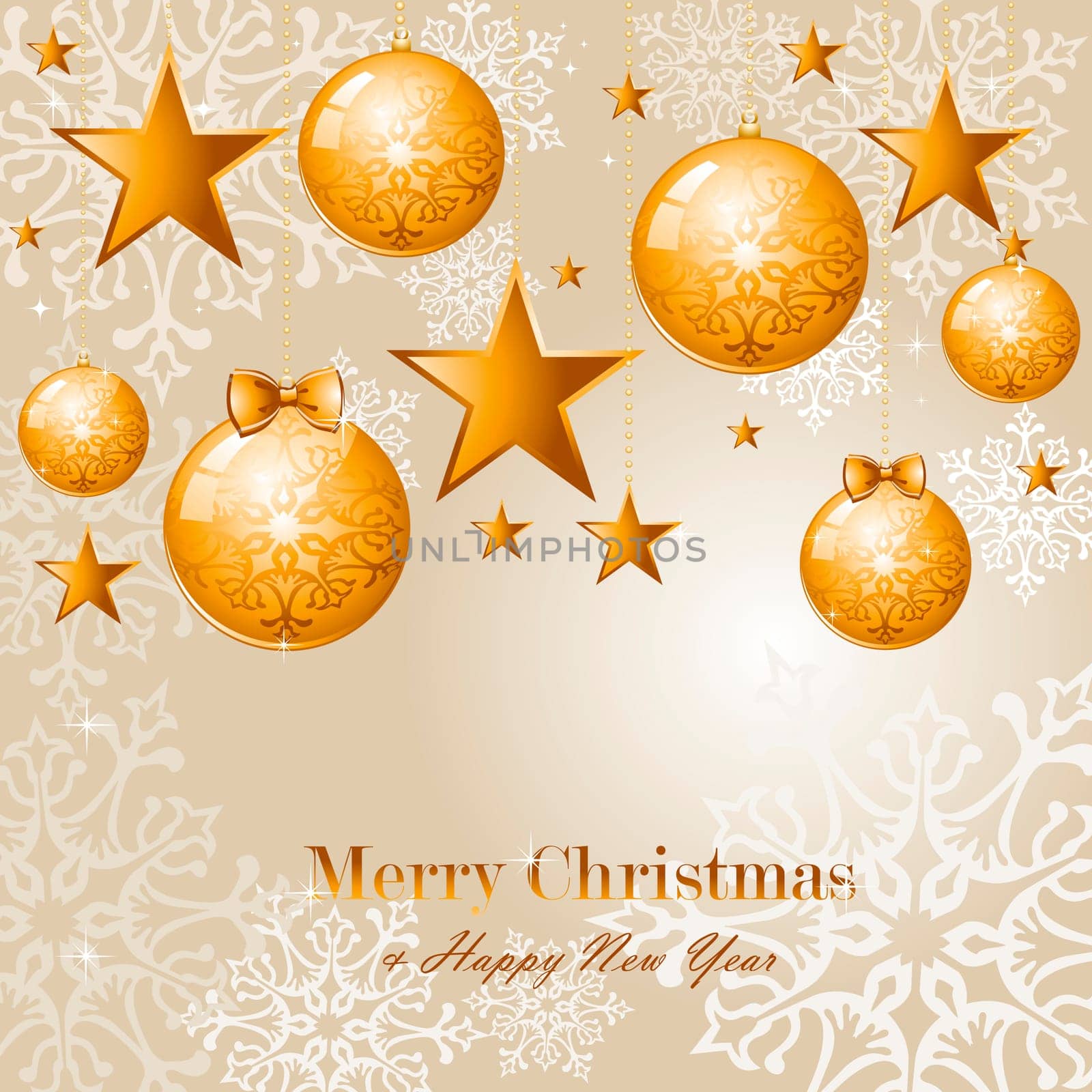 Luxury Merry Christmas snowflakes and gold elements background. EPS10 vector file organized in layers for easy editing..