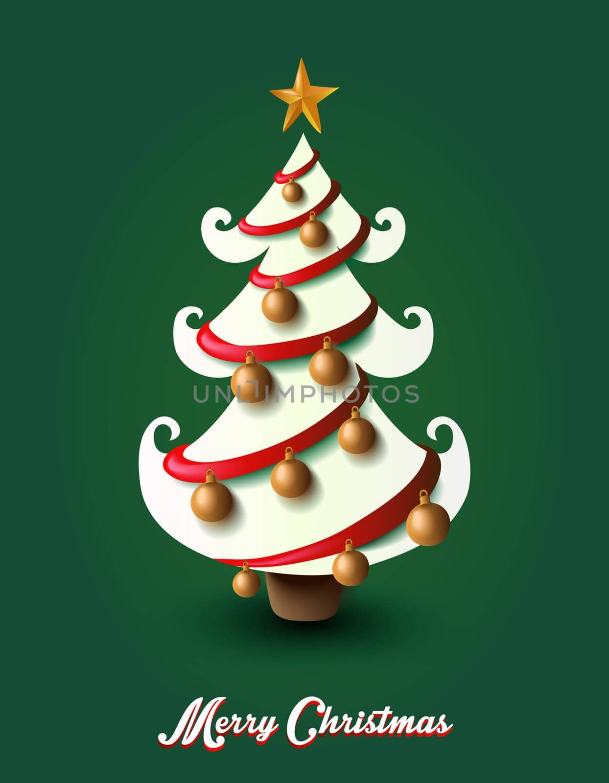 Merry Christmas tree decoration elements composition. EPS10 vector file with transparency organized in layers.