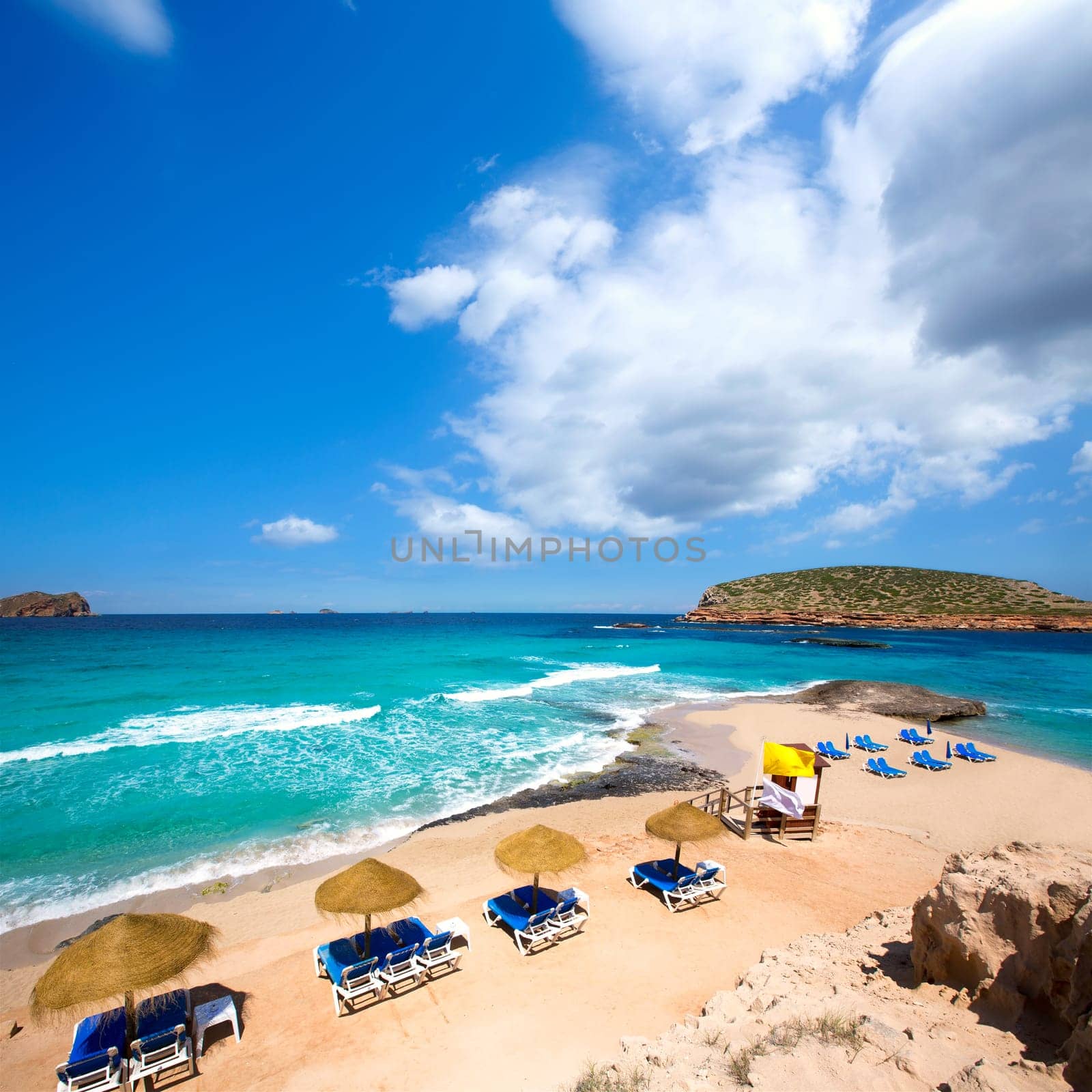 Ibiza Cala Conta Comte beach in San Jose at Balearic Islands Spain