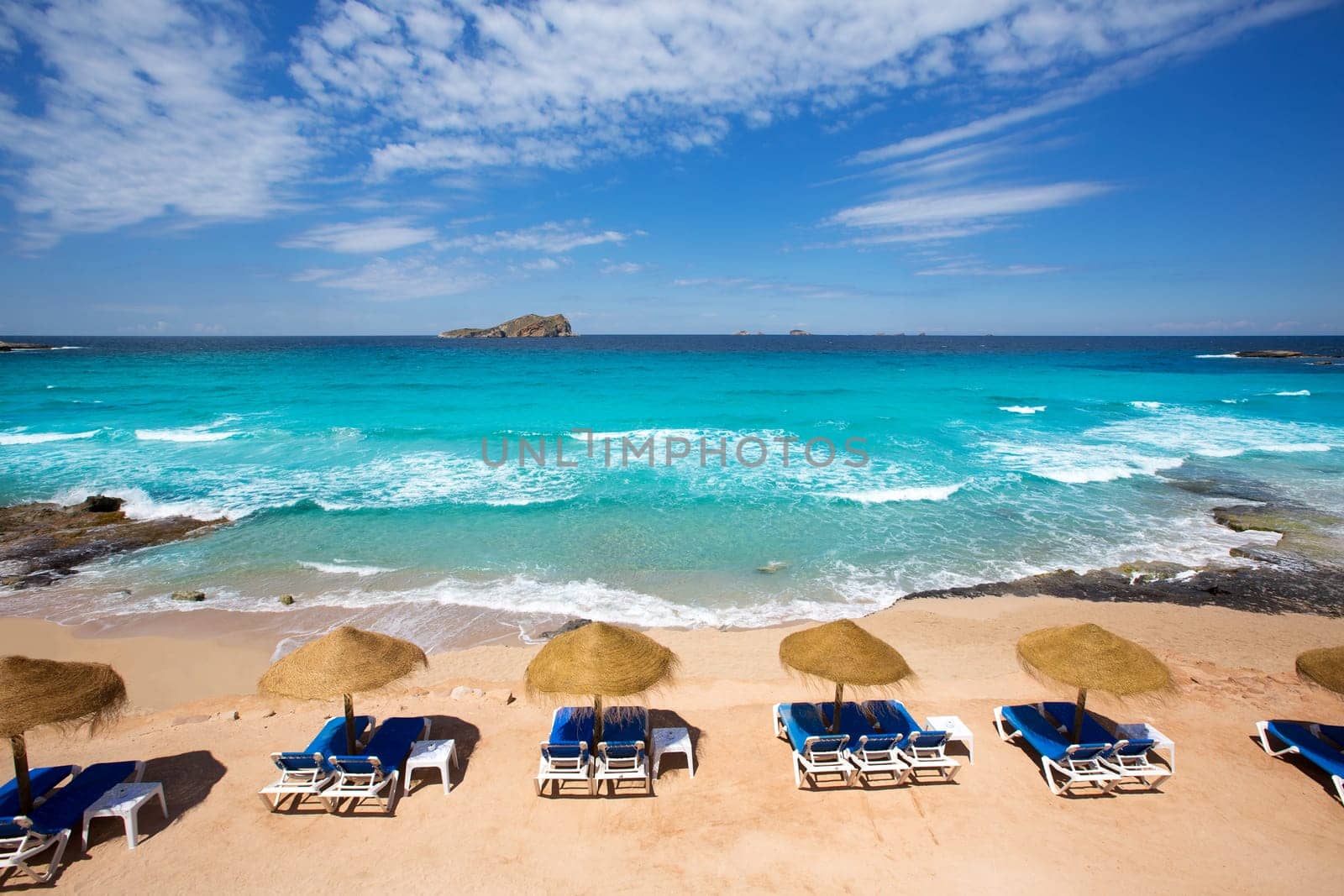 Ibiza Cala Conta Comte beach in San Jose at Balearic Islands Spain