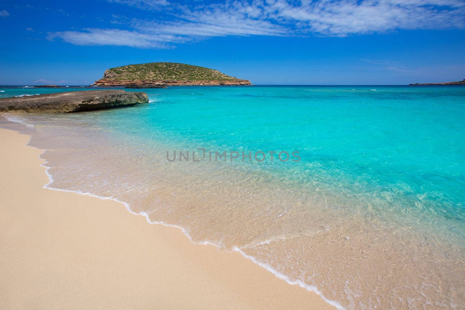 Ibiza Cala Conta Comte beach in San Jose at Balearic Islands Spain