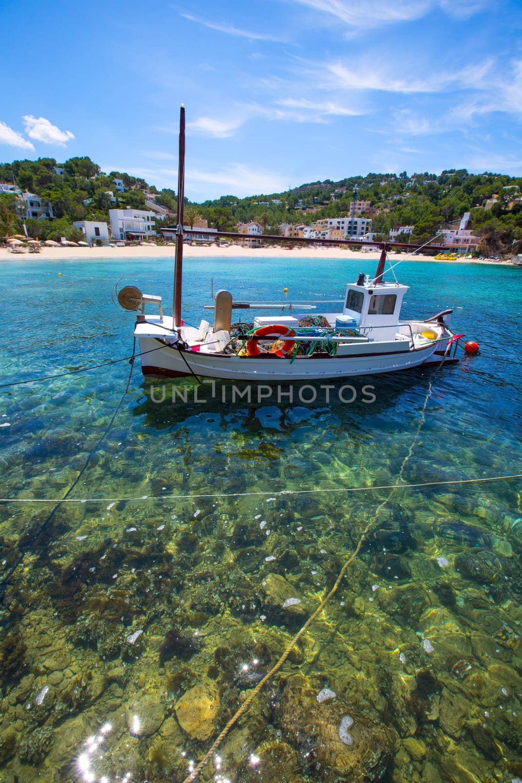Ibiza Cala Vedella Vadella in Sant Josep at Balearic Islands of spain
