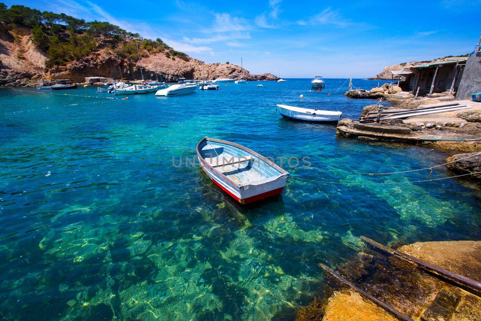 Ibiza Cala Vedella Vadella in Sant Josep at Balearic Islands of spain