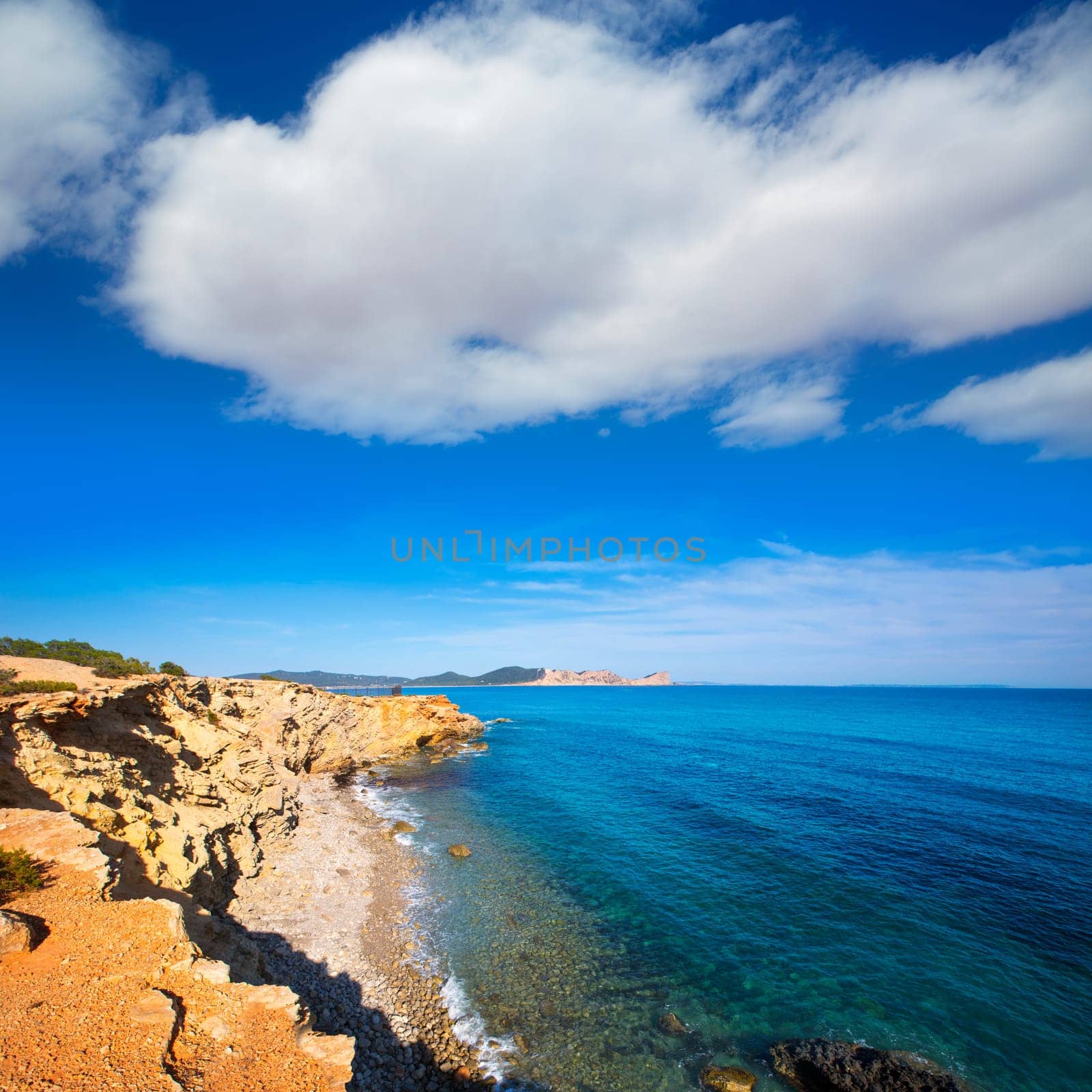 Ibiza Sa Caleta beach in south San Jose at Balearic Islands of spain