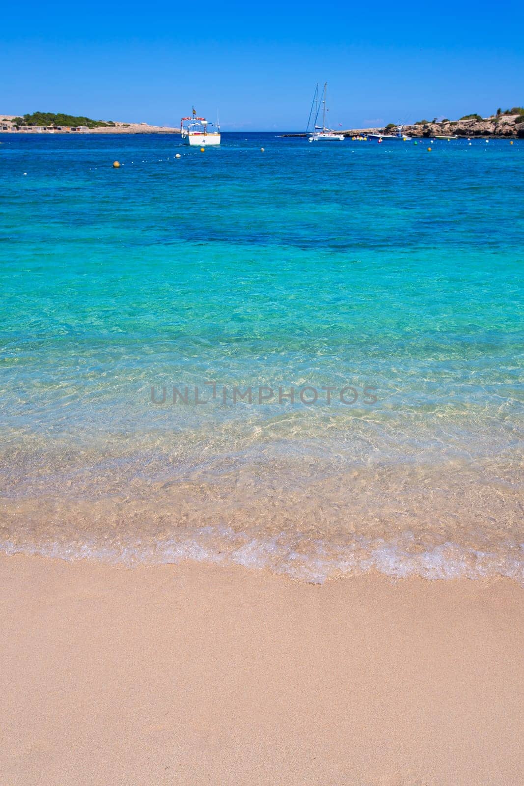 Ibiza Port des Torrent near San Antonio beach in Balearic Islands Spain