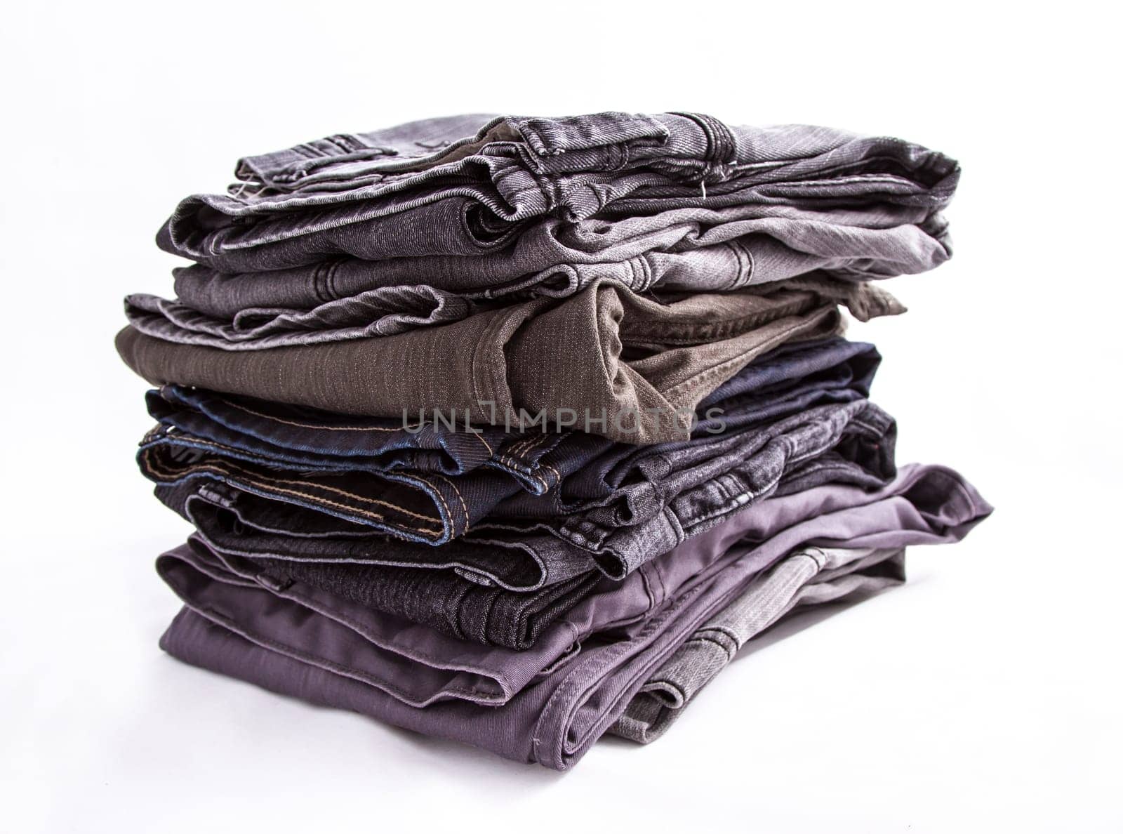 A pile of dark jeans.