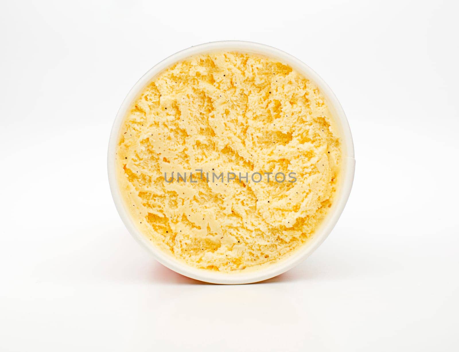 Overhead shot of vanilla lid ice cream