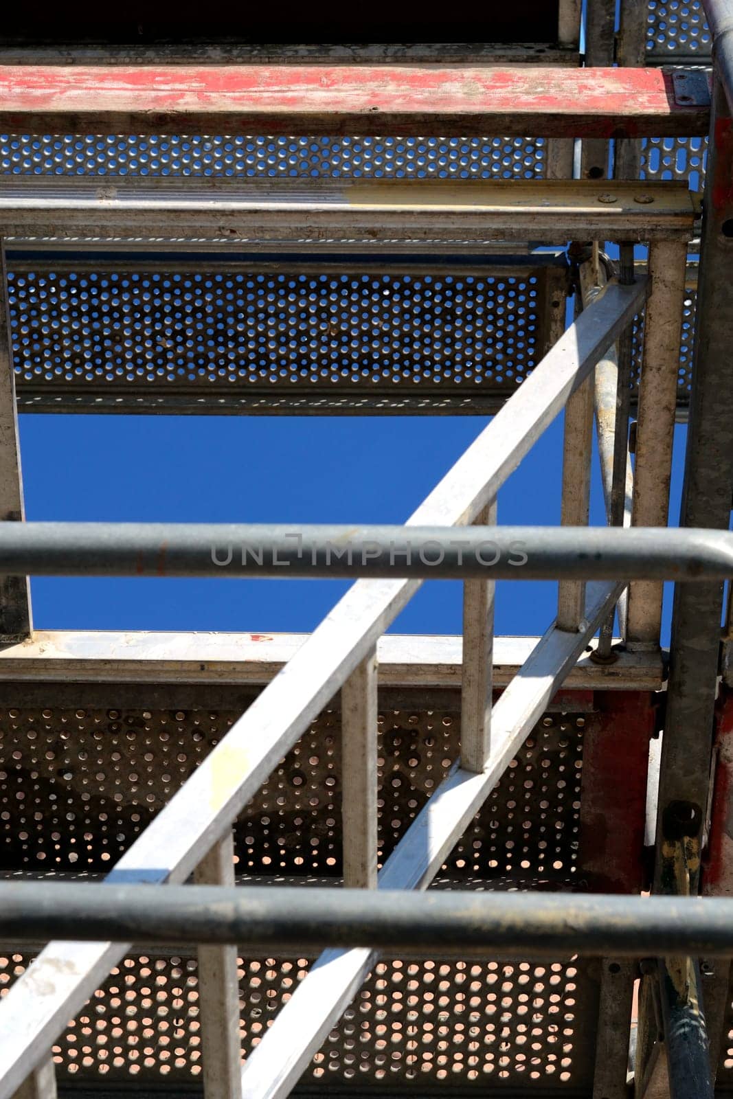 Scaffolding during renovation work on the house