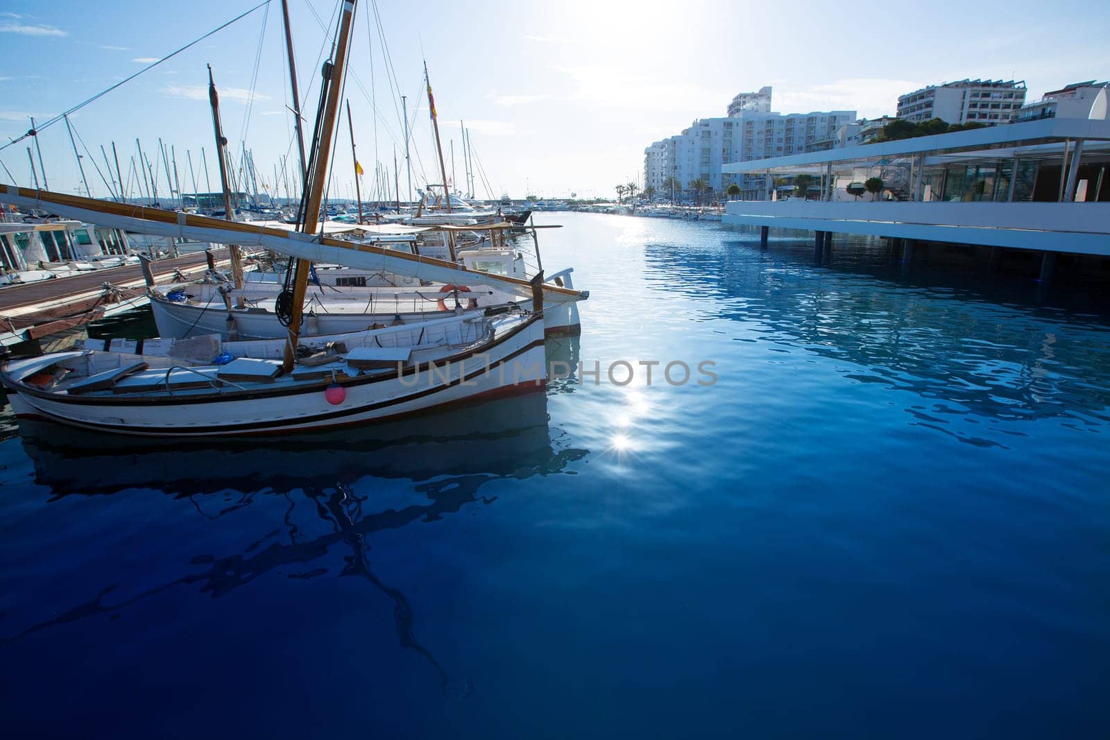 Ibiza San Antonio Abad Sant Antonio de Portmany marina at Balearic islands
