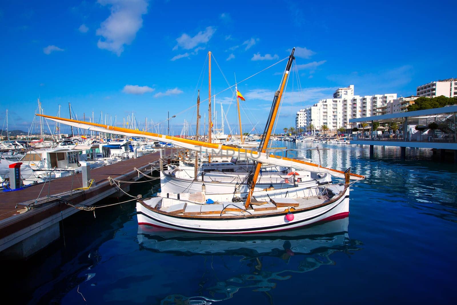 Ibiza San Antonio Abad Sant Antonio de Portmany marina at Balearic islands