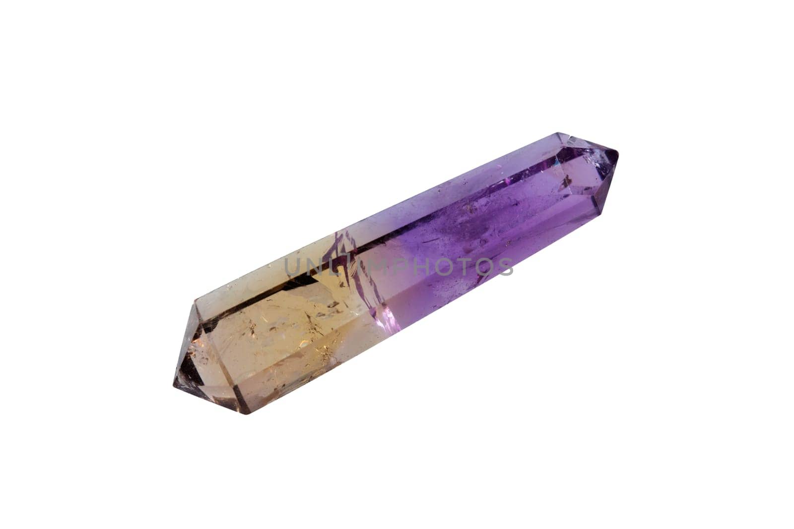 An ametrine crystal with two ends