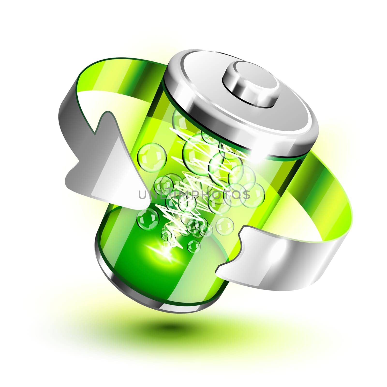Green battery full level indicator icon