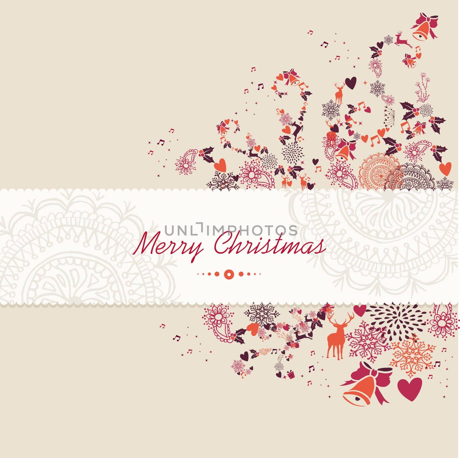 Merry Christmas text guard, vintage season elements background. EPS10 vector file organized in layers for easy editing.
