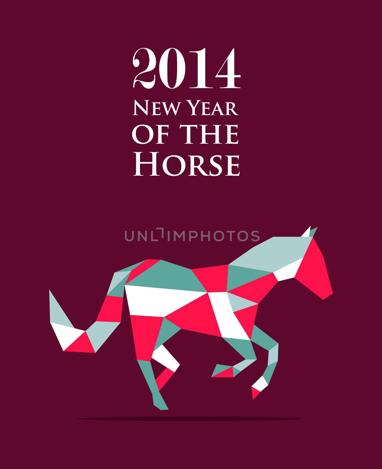 2014 Chinese New Year of the Horse triangle composition. Vector file organized in layers for easy editing.