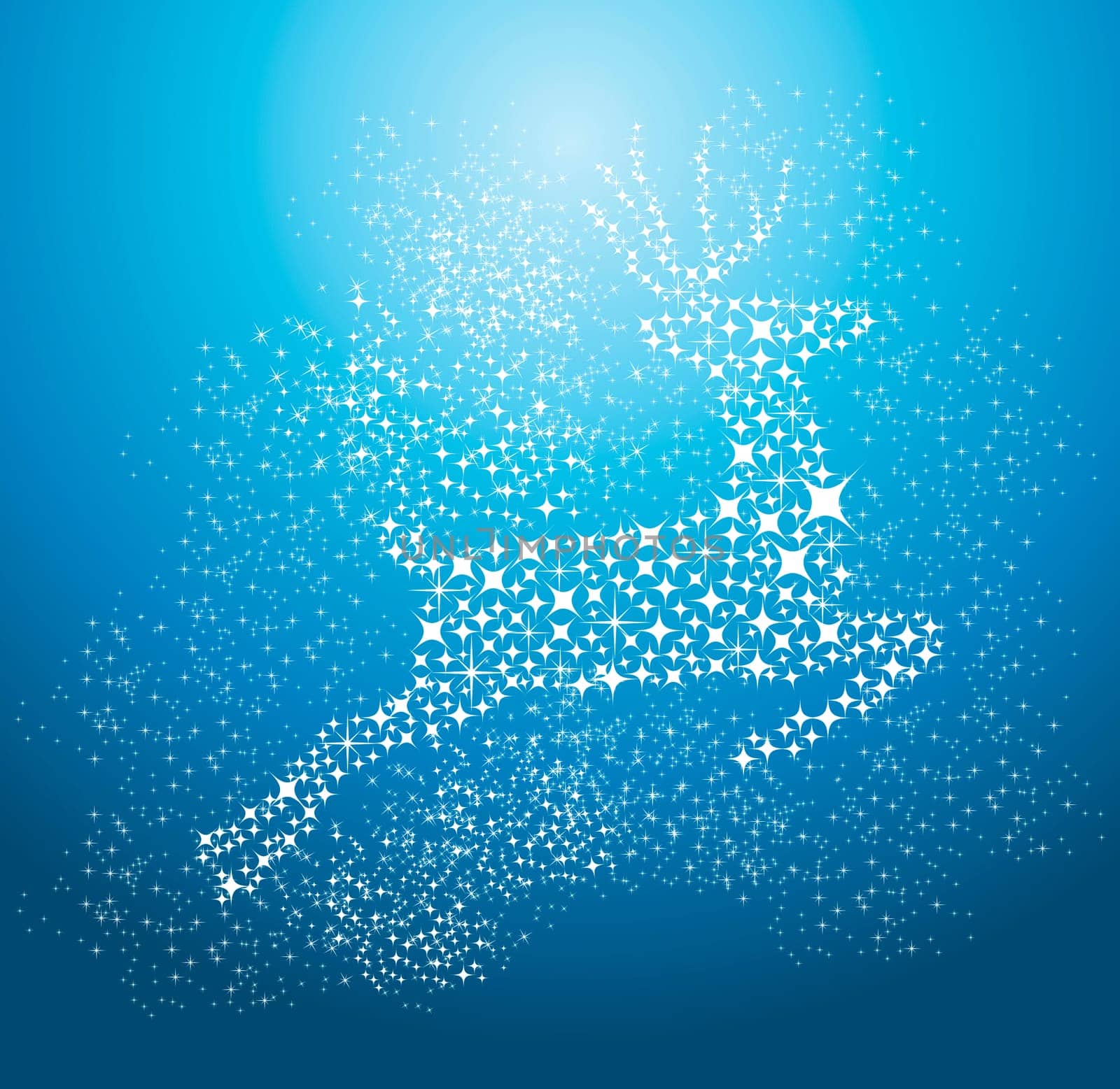 Merry Christmas reindeer shape and stars background. EPS10 vector file organized in layers for easy editing.