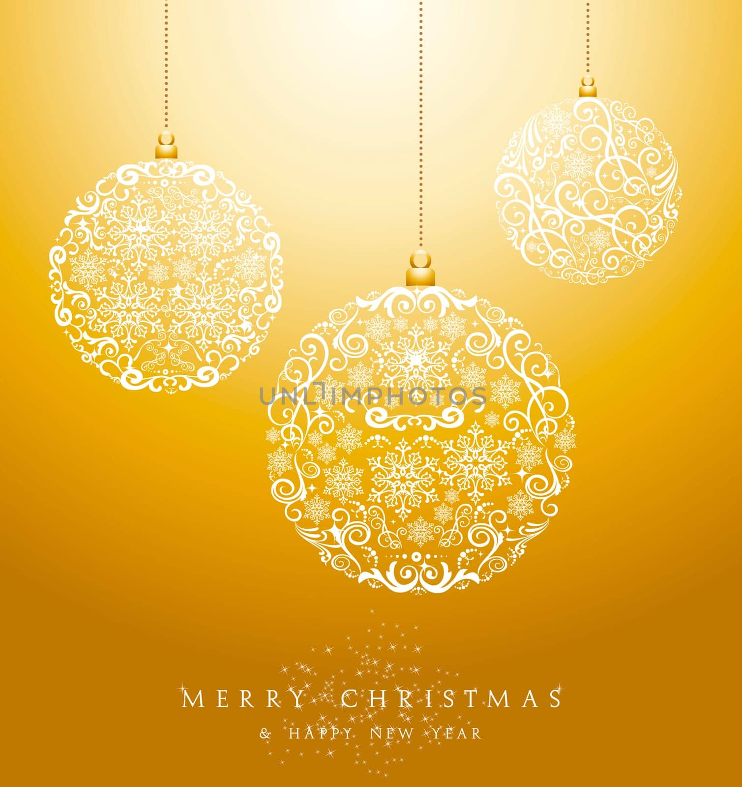 Luxury Merry Christmas circle baubles elements and snowflakes background. EPS10 vector file organized in layers for easy editing.