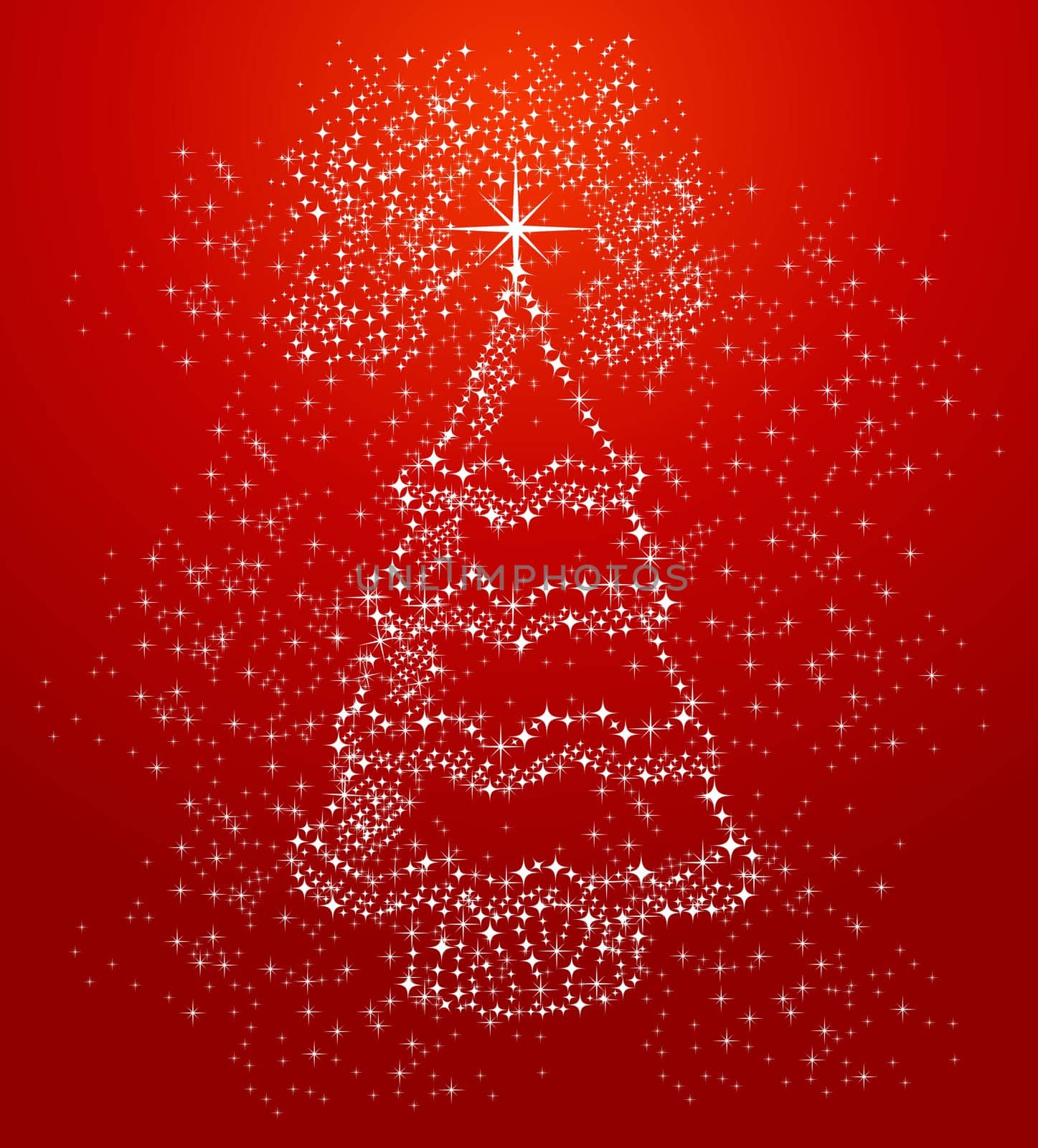 Merry Christmas season tree shape, stars composition and red background. Vector file organized in layers for easy editing.