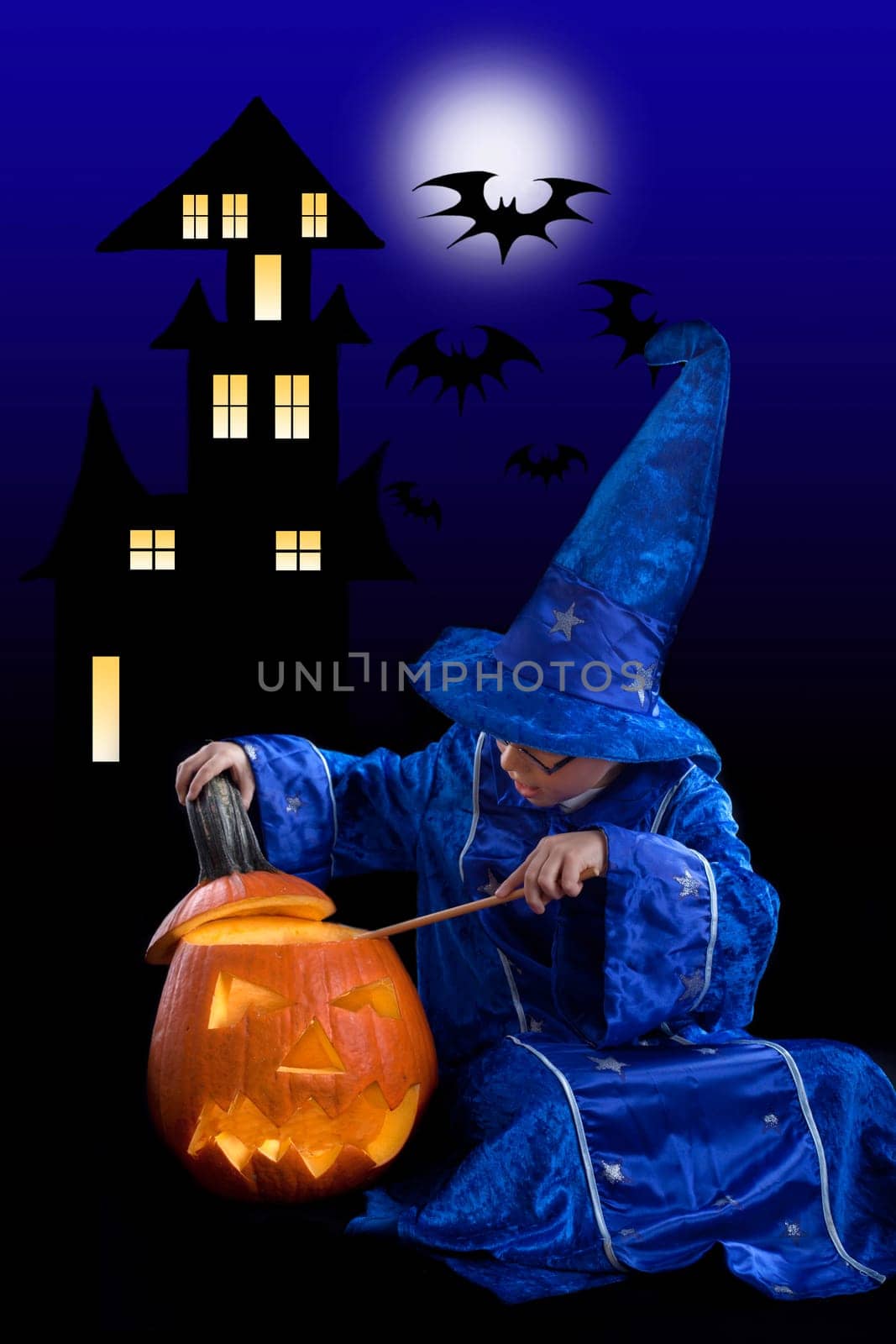Haunted castle with magician