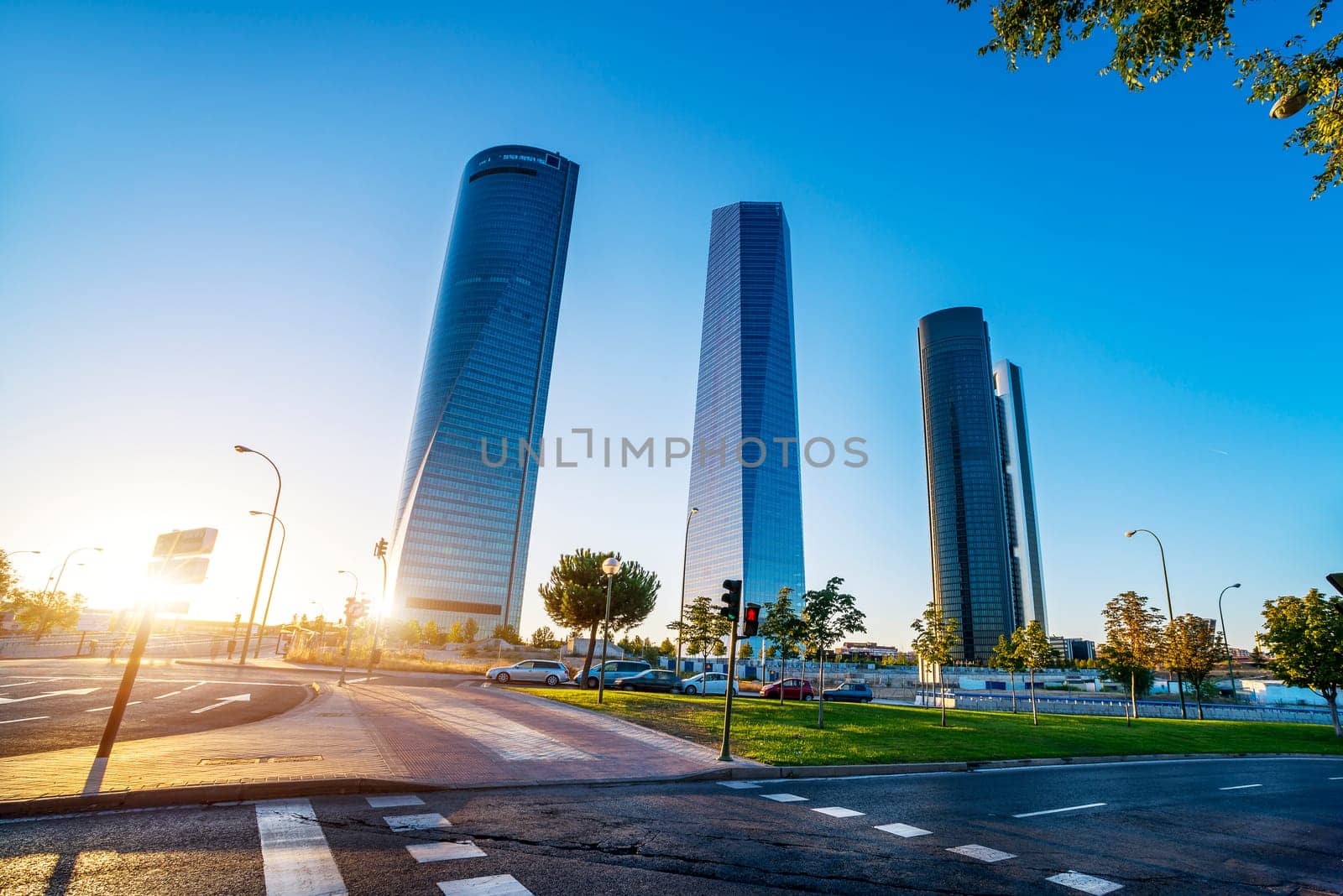 four modern skyscrapers (Cuatro Torres) Madrid, Spain