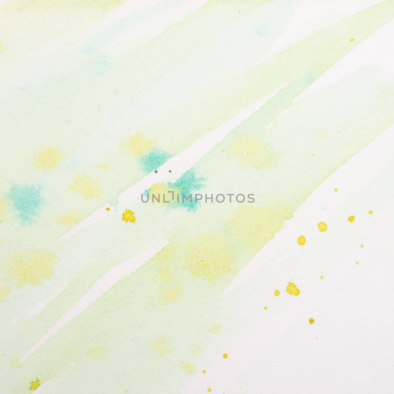 Watercolor in green and yellow with splash and gradient