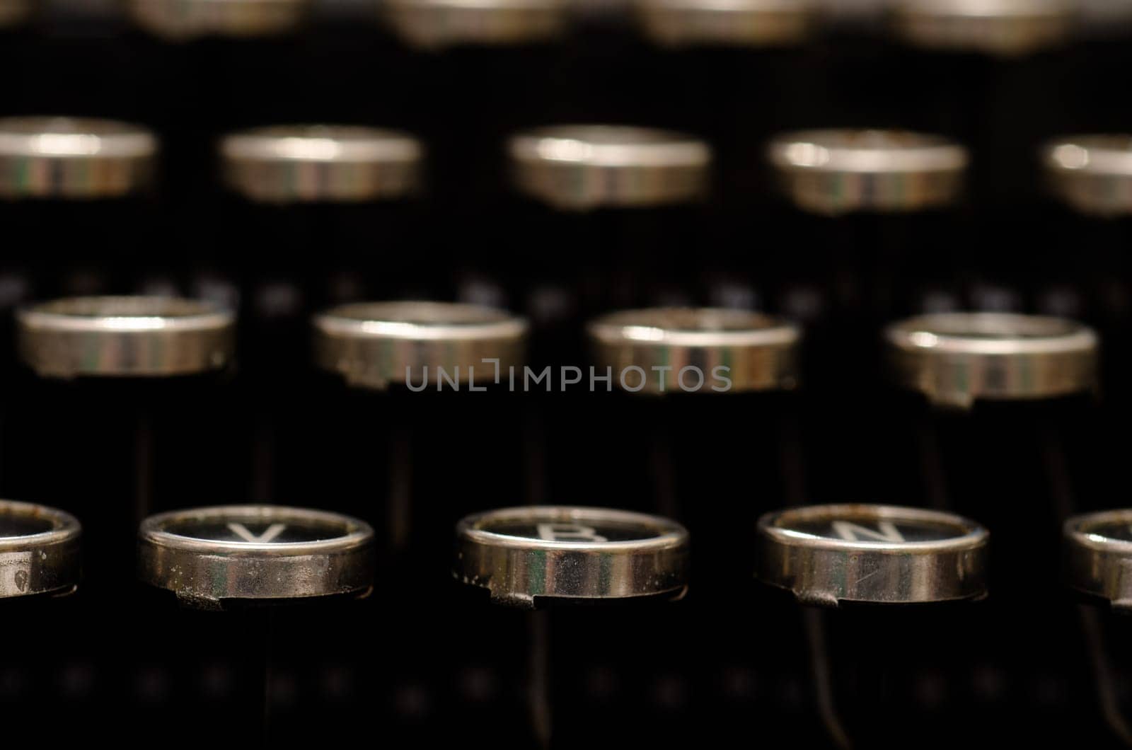 Close-up of the keyboard of an old typewriter