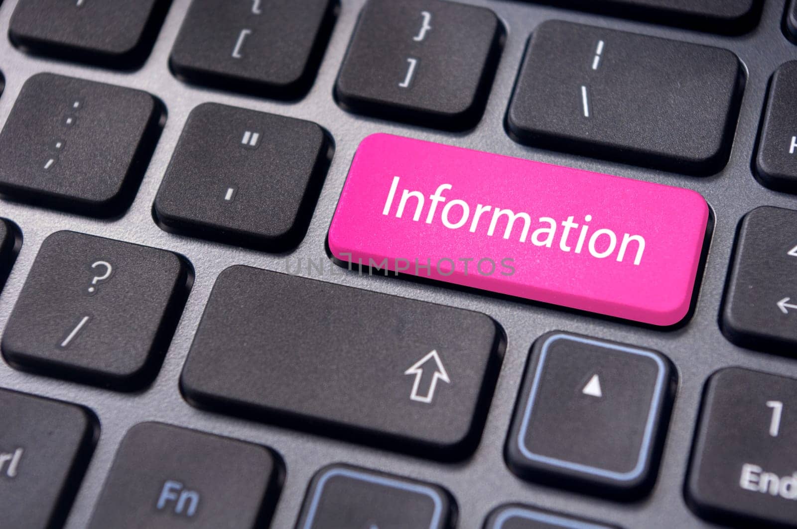 information message on enter key of keyboard, for conceptual usage.