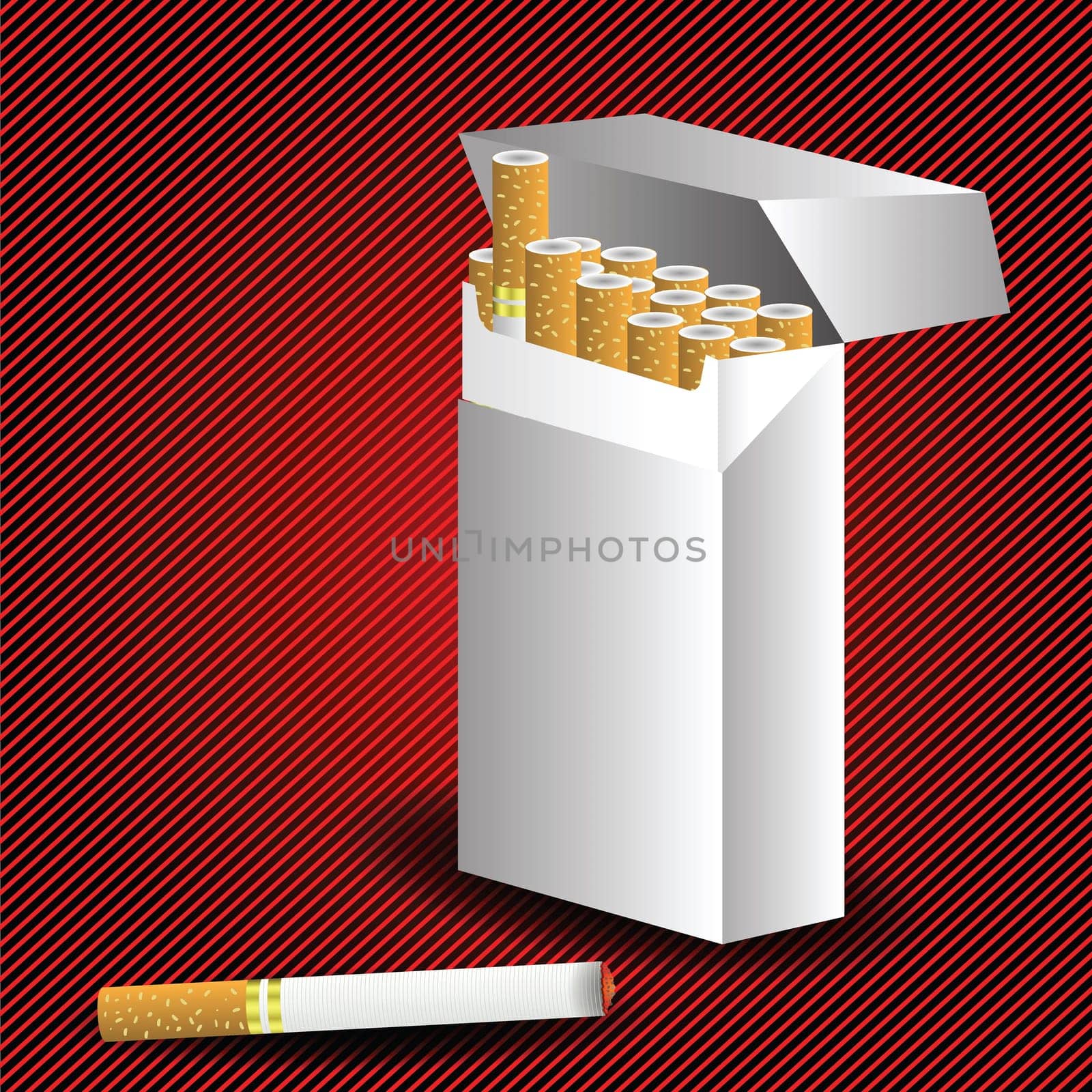 colorful illustration with cigarette pack for your design