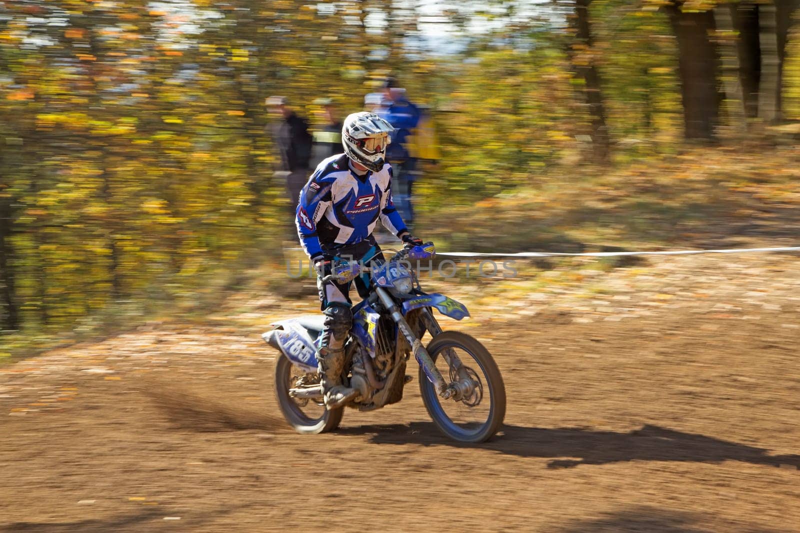 ZABREH, CZECH REPUBLIC - OCT 19.Motocross racer is riding at Motocross Zabreh Cup on October 19, 2013 in Zabreh, Czech Republic (Central Europe)